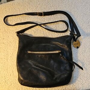 Margot New York Black Leather Crossbody Bag